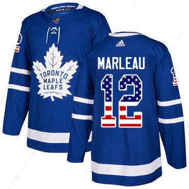 Adidas Maple Leafs #12 Patrick Marleau Blue Home Authentic Usa Flag Stitched NHL Jersey