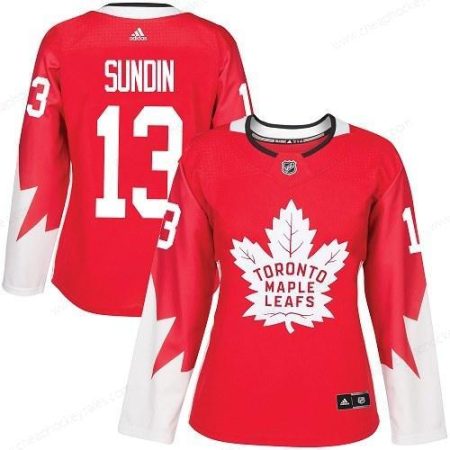 Adidas Maple Leafs #13 Mats Sundin Red Team Canada Authentic Women’s Stitched NHL Jersey