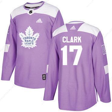 Adidas Maple Leafs #17 Wendel Clark Purple Authentic Fights Cancer Stitched NHL Jersey