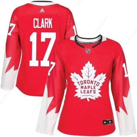 Adidas Maple Leafs #17 Wendel Clark Red Team Canada Authentic Women’s Stitched NHL Jersey