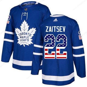 Adidas Maple Leafs #22 Nikita Zaitsev Blue Home Authentic Usa Flag Stitched NHL Jersey