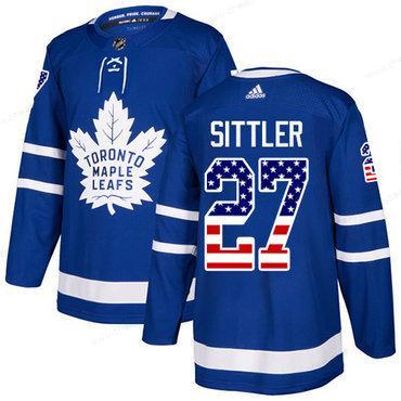 Adidas Maple Leafs #27 Darryl Sittler Blue Home Authentic Usa Flag Stitched NHL Jersey