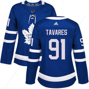 Adidas Maple Leafs #91 John Tavares Blue Home Authentic Women’s Stitched NHL Jersey