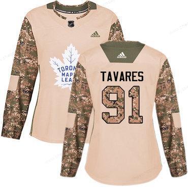 Adidas Maple Leafs #91 John Tavares Camo Authentic 2017 Veterans Day Women’s Stitched NHL Jersey