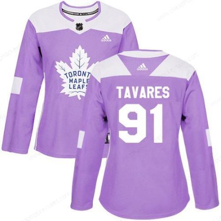 Adidas Maple Leafs #91 John Tavares Purple Authentic Fights Cancer Women’s Stitched NHL Jersey