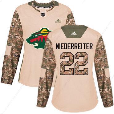 Adidas Minnesota Wild #22 Nino Niederreiter Camo Authentic 2017 Veterans Day Women’s Stitched NHL Jersey