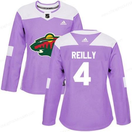 Adidas Minnesota Wild #4 Mike Reilly Purple Authentic Fights Cancer Women’s Stitched NHL Jersey