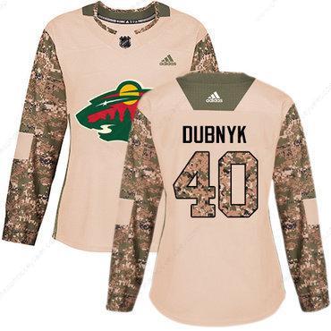 Adidas Minnesota Wild #40 Devan Dubnyk Camo Authentic 2017 Veterans Day Women’s Stitched NHL Jersey