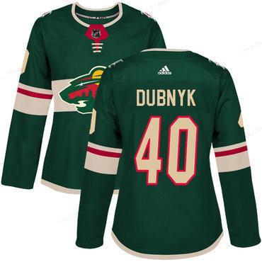 Adidas Minnesota Wild #40 Devan Dubnyk Green Home Authentic Women’s Stitched NHL Jersey