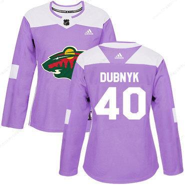 Adidas Minnesota Wild #40 Devan Dubnyk Purple Authentic Fights Cancer Women’s Stitched NHL Jersey