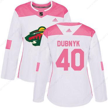 Adidas Minnesota Wild #40 Devan Dubnyk White Pink Authentic Fashion Women’s Stitched NHL Jersey