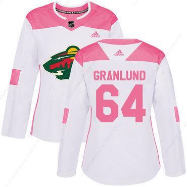 Adidas Minnesota Wild #64 Mikael Granlund White Pink Authentic Fashion Women’s Stitched NHL Jersey