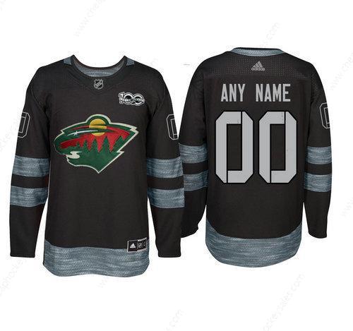 Adidas Minnesota Wild Black 1917-2017 100Th Anniversary Stitched NHL Custom Jersey