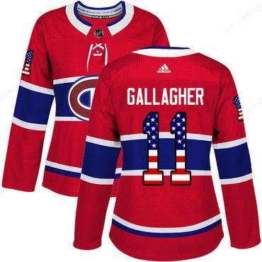 Adidas Montreal Canadiens #11 Brendan Gallagher Red Home Authentic Usa Flag Women’s Stitched NHL Jersey