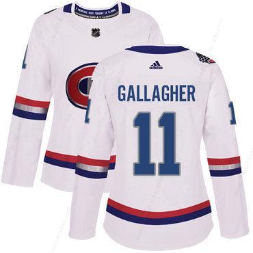 Adidas Montreal Canadiens #11 Brendan Gallagher White Authentic 2017 100 Classic Women’s Stitched NHL Jersey