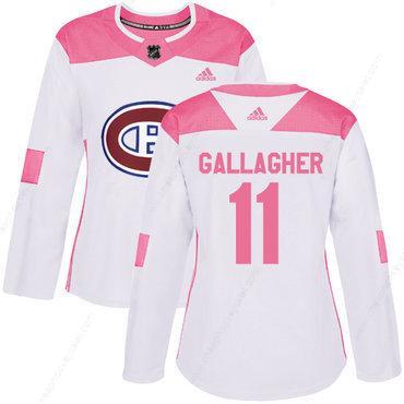 Adidas Montreal Canadiens #11 Brendan Gallagher White Pink Authentic Fashion Women’s Stitched NHL Jersey