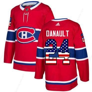 Adidas Montreal Canadiens #24 Phillip Danault Red Home Authentic Usa Flag Stitched Youth NHL Jersey