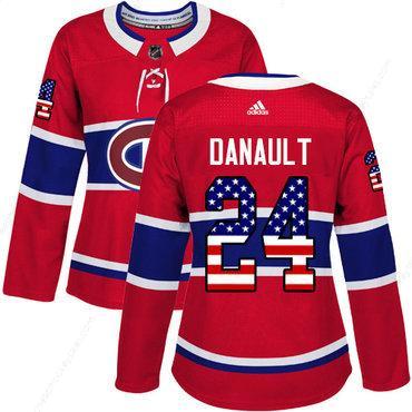 Adidas Montreal Canadiens #24 Phillip Danault Red Home Authentic Usa Flag Women’s Stitched NHL Jersey