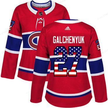 Adidas Montreal Canadiens #27 Alex Galchenyuk Red Home Authentic Usa Flag Women’s Stitched NHL Jersey