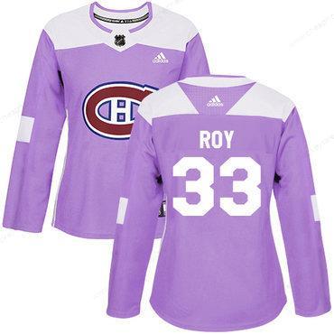 Adidas Montreal Canadiens #33 Patrick Roy Purple Authentic Fights Cancer Women’s Stitched NHL Jersey