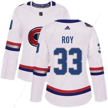 Adidas Montreal Canadiens #33 Patrick Roy White Authentic 2017 100 Classic Women’s Stitched NHL Jersey