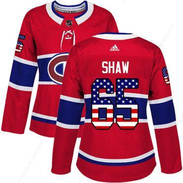 Adidas Montreal Canadiens #65 Andrew Shaw Red Home Authentic Usa Flag Women’s Stitched NHL Jersey