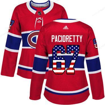 Adidas Montreal Canadiens #67 Max Pacioretty Red Home Authentic Usa Flag Women’s Stitched NHL Jersey