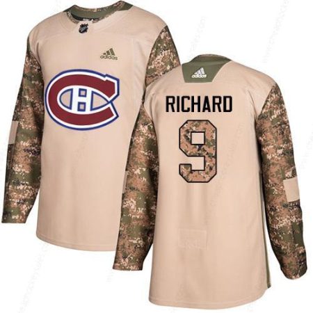 Adidas Montreal Canadiens #9 Maurice Richard Camo Authentic 2017 Veterans Day Stitched Youth NHL Jersey