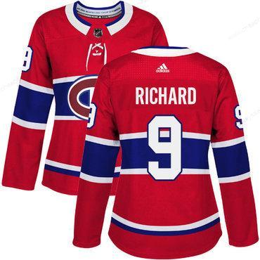 Adidas Montreal Canadiens #9 Maurice Richard Red Home Authentic Women’s Stitched NHL Jersey