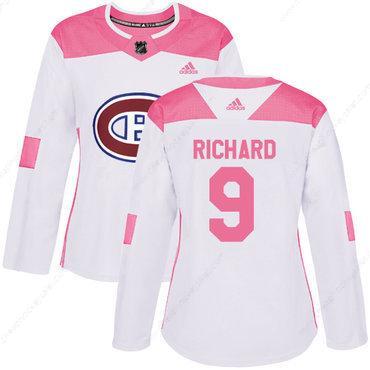 Adidas Montreal Canadiens #9 Maurice Richard White Pink Authentic Fashion Women’s Stitched NHL Jersey