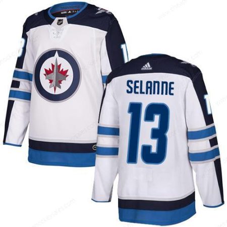 Adidas NHL Winnipeg Jets #13 Teemu Selanne Away White Authentic Jersey