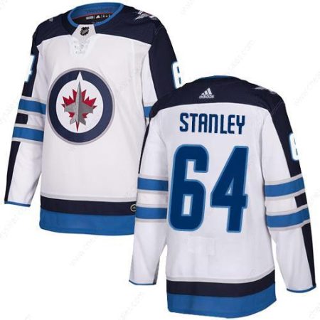 Adidas NHL Winnipeg Jets #64 Logan Stanley Away White Authentic Jersey