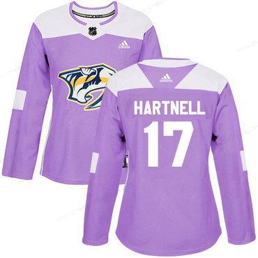 Adidas Nashville Predators #17 Scott Hartnell Purple Authentic Fights Cancer Women’s Stitched NHL Jersey
