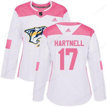 Adidas Nashville Predators #17 Scott Hartnell White Pink Authentic Fashion Women’s Stitched NHL Jersey