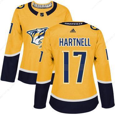 Adidas Nashville Predators #17 Scott Hartnell Yellow Home Authentic Women’s Stitched NHL Jersey