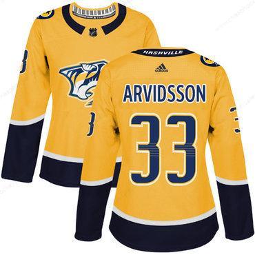 Adidas Nashville Predators #33 Viktor Arvidsson Yellow Home Authentic Women’s Stitched NHL Jersey
