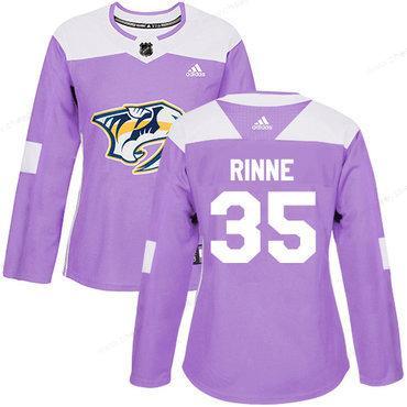 Adidas Nashville Predators #35 Pekka Rinne Purple Authentic Fights Cancer Women’s Stitched NHL Jersey