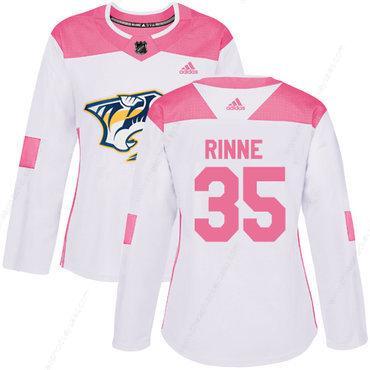 Adidas Nashville Predators #35 Pekka Rinne White Pink Authentic Fashion Women’s Stitched NHL Jersey