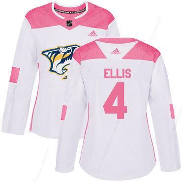 Adidas Nashville Predators #4 Ryan Ellis White Pink Authentic Fashion Women’s Stitched NHL Jersey