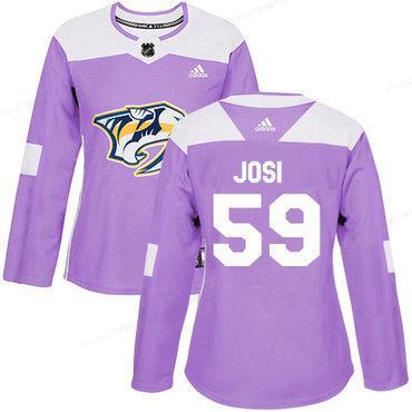 Adidas Nashville Predators #59 Roman Josi Purple Authentic Fights Cancer Women’s Stitched NHL Jersey