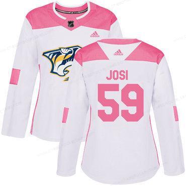 Adidas Nashville Predators #59 Roman Josi White Pink Authentic Fashion Women’s Stitched NHL Jersey