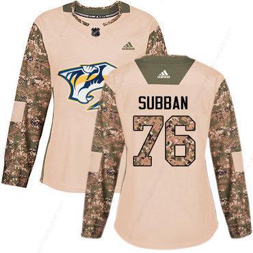 Adidas Nashville Predators #76 P.K Subban Camo Authentic 2017 Veterans Day Women’s Stitched NHL Jersey