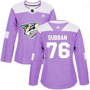 Adidas Nashville Predators #76 P.K Subban Purple Authentic Fights Cancer Women’s Stitched NHL Jersey