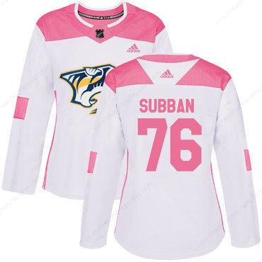 Adidas Nashville Predators #76 P.K Subban White Pink Authentic Fashion Women’s Stitched NHL Jersey