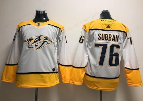 Adidas Nashville Predators #76 P.K Subban White Road Authentic Stitched Youth NHL Jersey