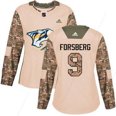 Adidas Nashville Predators #9 Filip Forsberg Camo Authentic 2017 Veterans Day Women’s Stitched NHL Jersey