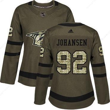 Adidas Nashville Predators #92 Ryan Johansen Green Salute To Service Women’s Stitched NHL Jersey