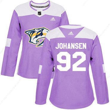 Adidas Nashville Predators #92 Ryan Johansen Purple Authentic Fights Cancer Women’s Stitched NHL Jersey