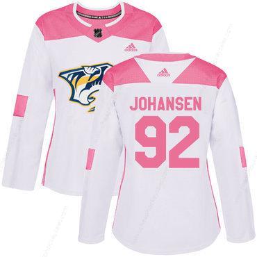 Adidas Nashville Predators #92 Ryan Johansen White Pink Authentic Fashion Women’s Stitched NHL Jersey