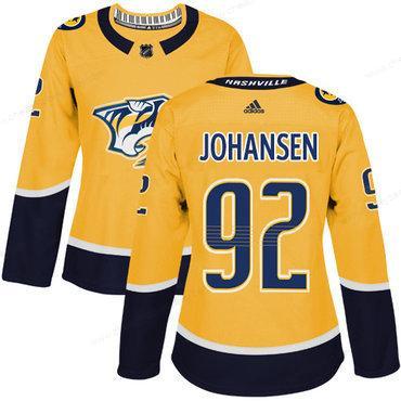 Adidas Nashville Predators #92 Ryan Johansen Yellow Home Authentic Women’s Stitched NHL Jersey